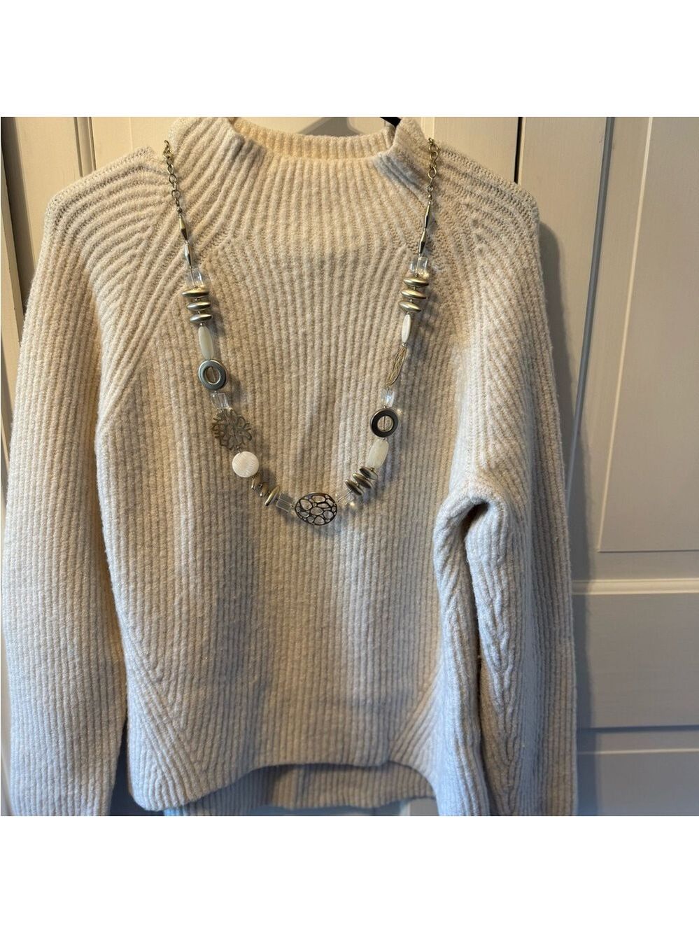 Madewell Winter White Ribbed Sweater